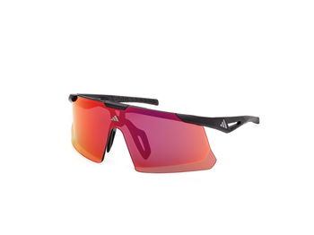 Das Bild zeigt die Adidas Sport Sonnenbrille SP0107 02L leicht seitlich.
